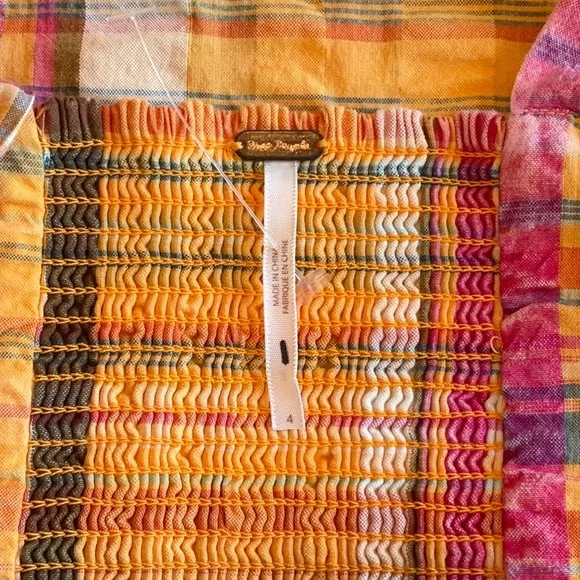 NWOT Free People Pink and Orange Cropped Corset Short Set in Size 4 - Picture 10 of 16